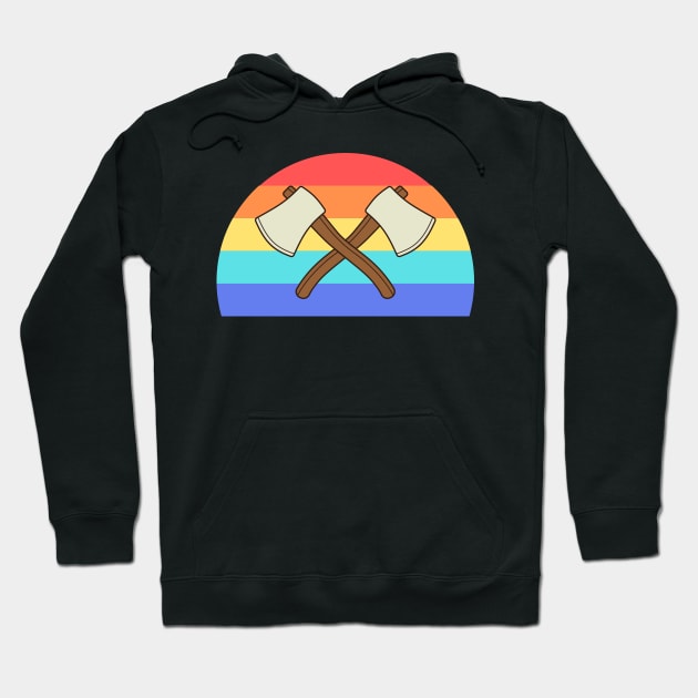 Double Axe Throwing Thrower Throw Target Tomahawk Hoodie by Onceer